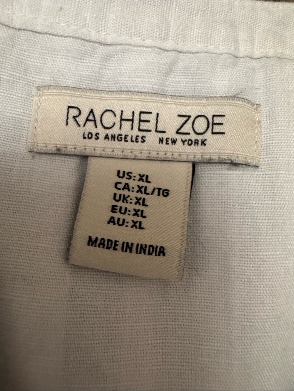 Rachel Zoe Cream Embroidered Linen Blend Peasant Blouse XL Boho Cottagecore - Picture 2 of 13